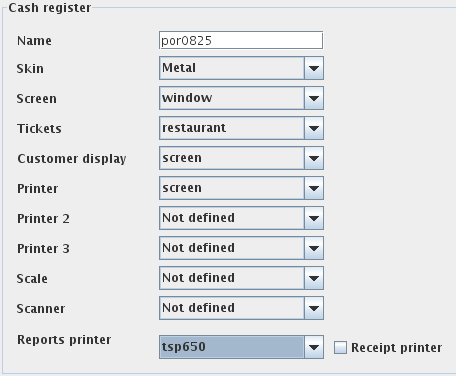 Openbravo POS configuration